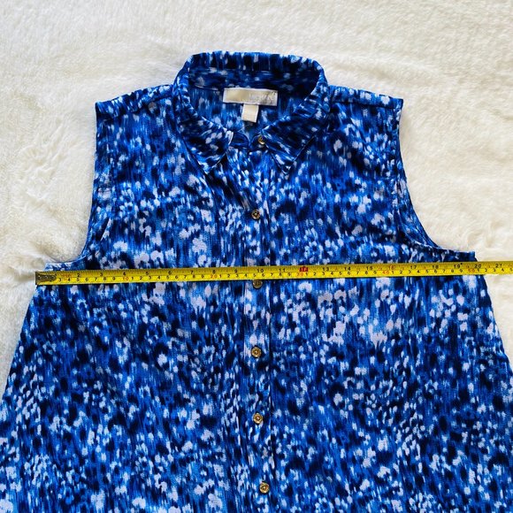 NEW MICHAEL Michael Kors Ikat Sleeveless Blouse, Size M, MSRP $78 - Picture 7 of 13